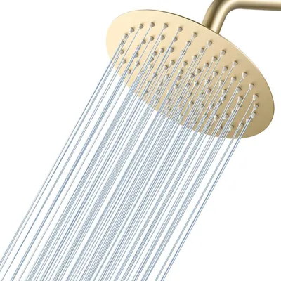 Productafbeelding van Regendouchekop, 20 cm, rond, goudkleurig, roestvrij staal 304, waterbesparend, met 90 siliconenmondstukken