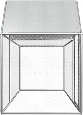 Image de Poulailler et abri pour volailles en acier galvanisé avec toit étanche, dimensions : 3 x 1 x 1,5 mètres