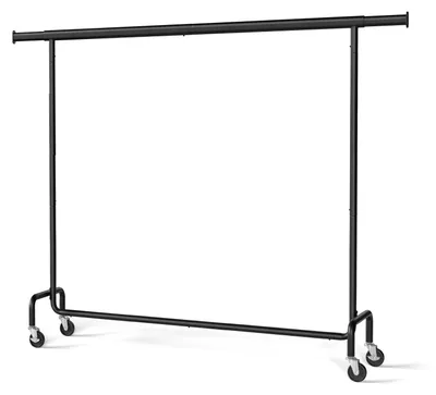 Immagine prodotto di Portaabiti su ruote, estendibile, capacità fino a 110 kg | Nero | 160–200 x 45 x 162,9 cm