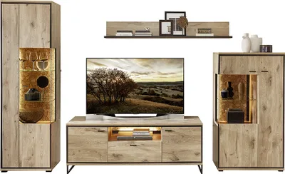 Produktbild von Wandbord 160cm, Eiche mit schwarz, RINGSTED-55