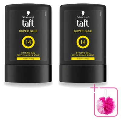 Zdjęcie produktu dla 2 sztuki Taft Men Power Gel Super Glue - Żel utrwalający o ekstremalnej trwałości, 14 - 300 ml - Opakowanie ekonomiczne