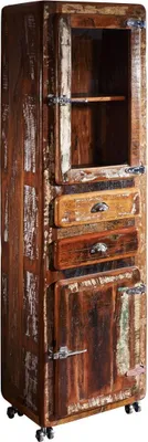 Immagine prodotto di MASSIVMOEBEL24 | vetrina in legno di Legno riciclato 55x38x190 multicolore laccato FREEZY #41