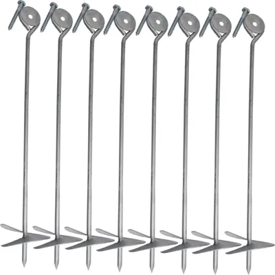Produktbild von 8x Bodenanker zum Eindrehen 58 cm feuerverzinkt Erdanker Grundanker Spielturm anker