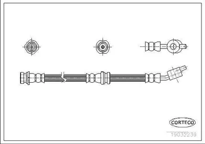 Produktbild von CORTECO 19032239 Bremsschlauch Vorne Links für NISSAN ALMERA II Hatchback (N16) Almera II Limousine (N16)