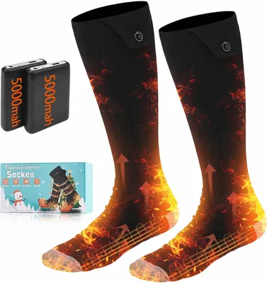 Imagen del producto de Calcetines térmicos para mujer y hombre - Recargables - Batería de 5000 mAh - 4 niveles de temperatura