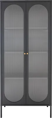 Produktbild von Standvitrine >Adelaide< in Schwarz, Metall - 80x180x35cm (BxHxT)