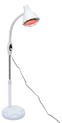 Obrázek produktu pro Infračervená terapeutická lampa s červeným světlem – vyhřívací lampa – 220 V – 1 hlavice – úleva od bolesti svalů a kloubů – nastavitelný stojan – pro domácí použití – bílá