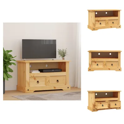 Zdjęcie produktu dla vidaXL Szafka pod telewizor z drewna sosnowego w stylu meksykańskim 91x43x56 cm - Meble TV