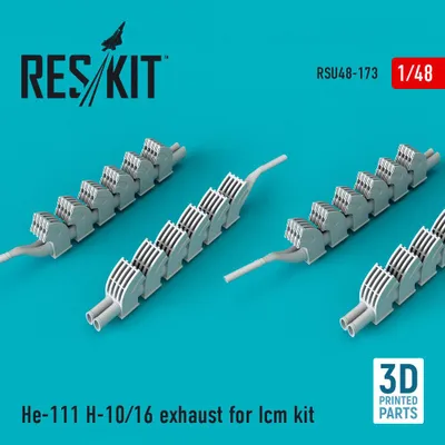 Produktbild von ResKit RSU48-0173 - 1:48 He-111 H-10/16 exhaust for ICM kit
