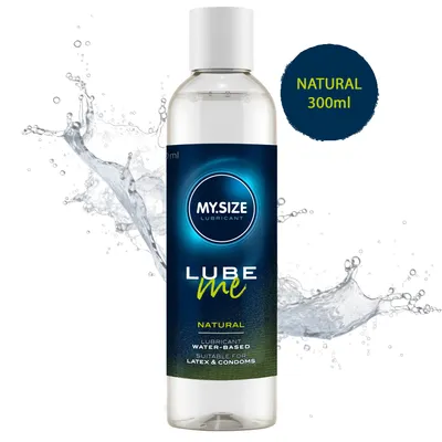Produktbild von MY.SIZE Lube Me Natural Gleitgel 300ml – Hautfreundliches, Parabenfreies Premium-Gleitmittel auf Wasserbasis für Lang anhaltendes Gleiten und Komfort | Ideal für Kondome und Spielzeuge geeignet