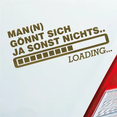 Produktbild von Auto Aufkleber Man(n) gönnt sich ja sonst nichts Boost Loadign 15x7 cm Gold Sticker Heckscheibenaufkleber
