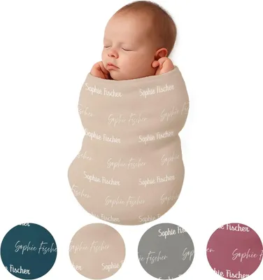 Produktbild von Personalisierte Babydecke mit Namen, 80 x 120 cm, Jungen und Madchen, Minky, Kinderdecke zur Geburt [081]