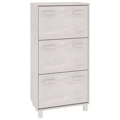 Zdjęcie produktu dla Szafka na buty HAMAR, biała, 59,5x35x117 cm, lite sosna