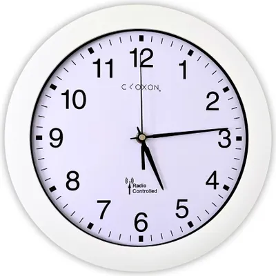 Immagine prodotto di CLOXON Orologio da parete radiocontrollato 30 cm bianco Orologio da parete con regolazione automatica dell'ora tramite segnale radio