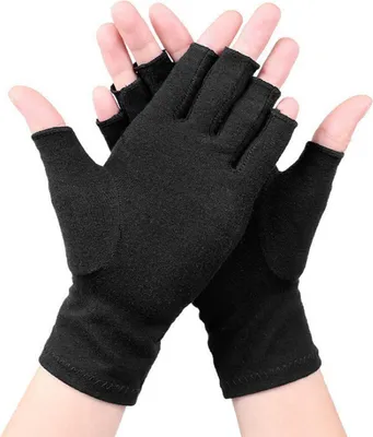 Produktbild von Arthritis-Handschuhe für Damen und Herren, fingerlose Kompressionshandschuhe, dehnbar, zur Linderung von Handschmerzen und Arthrose beim Radfahren und Fitness