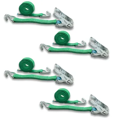 Produktbild von 4er Set Spanngurt mit Ratsche und Profilhaken, DoZurr 2000, belastbar bis 1000 k