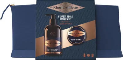 Produktbild von Gillette King C. Herren-Geschenkset. Gillette Bartshampoo 350 ml + Bartbalsam 100 ml