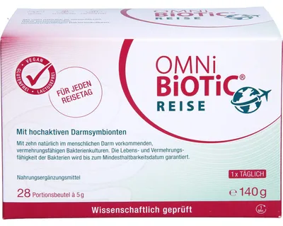 Produktbild von OMNi-BiOTiC Reise mit aktiven und vermehrungsfähigen Darmsymbionten für Reisen, 28 St. Beutel
