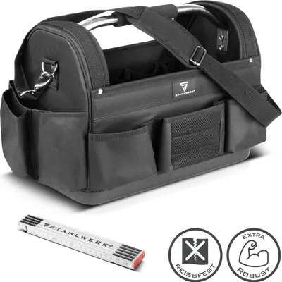 Produktbild von STAHLWERK Werkzeugtasche mit 11 Außentaschen 10 Innentaschen Installateur Tasche