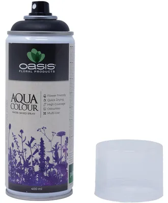 Produktbild von OASIS Sprayfarbe Aqua Colour Spray Black 400 ml Sprühlack seidenmatt matt für Außen und Innen