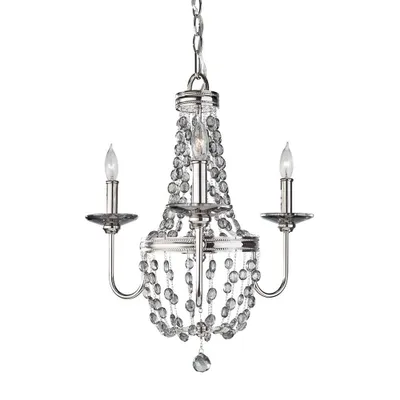 Zdjęcie produktu dla Żyrandol Malia polerowany nikiel 3xE14x60W kryształ wym:210,2x47x47cm IP20 Feiss