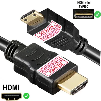 Produktbild von 1,5m HighSpeed Mini HDMI auf HDMI Kabel mit Ethernet FullHD 4K2K Audio schwarz
