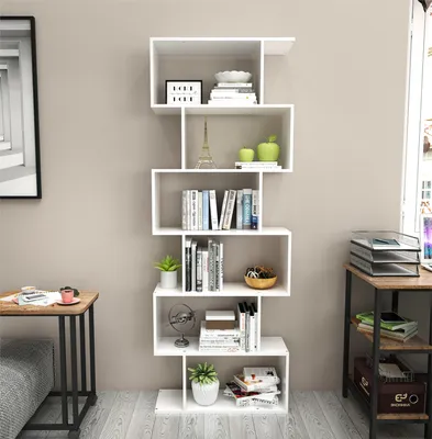 Produktbild von Mondeer Bücherregal Wandregal mit 6 Ebenen Würfelregal aus Holz Zeitgenössisch Aufbewahrungsregal Standregal