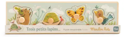 Produktbild von Holzpuzzle mit 4 Tieren, Moulin Roty