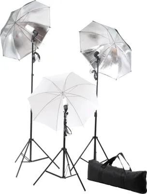Produktbild von vidaXL Fotostudio-Set mit Lampen, Schirmen, Hintergrund & Reflektor