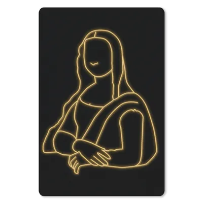 Produktbild von MuchoWow® Mauspad Mousepad Mona Lisa - Leonardo da Vinci - Gold 40x60 cm - Mousepads - Maus Mat - Pad - Mausunterlage - Schreibtisch Accesoire