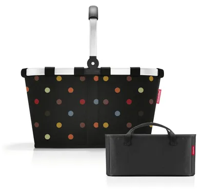 Produktbild von reisenthel Einkaufskorb carrybag dots punkte Korb Tasche BK7009 + Organizer schwarz