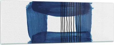 Produktbild von Bilder auf glas - Einteilig - Abstraktion Aquarell Blau - 90x30cm - Glasbilder - Wandbilder - Bilder - zum Aufhängen bereit - Wanddekoration aus Glas - Glas Bilder - Wandbild auf Glas - GAB90x30-4223