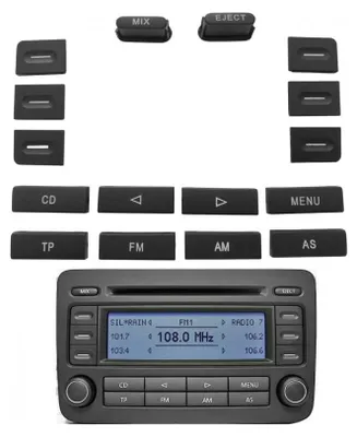 Produktbild von Satz von Tasten für das Radio-Panel für VW Golf 5, Touran, Caddy, Passat, Jetta 1K0035186