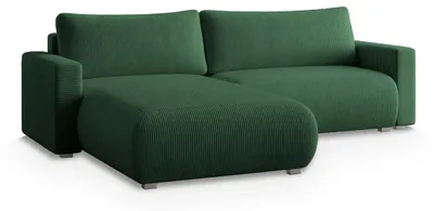 Produktbild von Dunkelgrünes Eckschlafsofa TAFIRA, doppelseitig