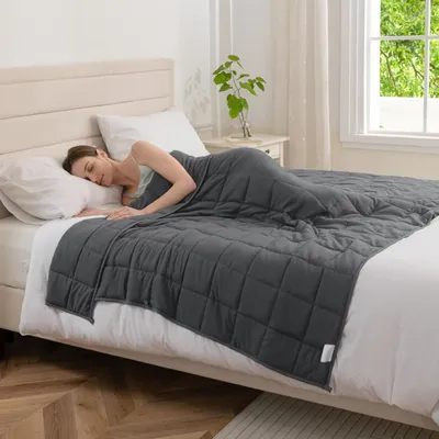 Obrázek produktu pro Elzusha – Zátěžová deka pro dospělé – pro snížení stresu a relaxaci – šedá, 6 kg, 150x200 cm
