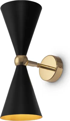 Produktbild von Wandlampe Metall Up Down H: 32 cm in Gold Schwarz E14 2-flammig Modern