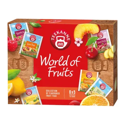 Produktbild von TEEKANNE - World of Fruits – Natürliche Früchtetee-Mischung – 6 x 5 Teebeutel (66,25 g)