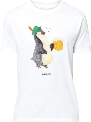 Produktbild von Mr. & Mrs. Panda Größe L T-Shirt Pinguin Bier - Weiß - Geschenk, Shirt, Beschwippst, Feierabend, mit Spruch, Tshirt, , Pinguine