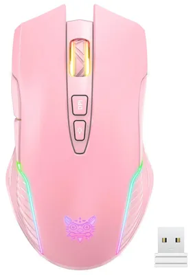 Obrázok produktu pre Nabíjateľná bezdrôtová herná myš. Ergonomická počítačová myš s RGB podsvietením a G-prijímačom. Nastaviteľné DPI až do 3600. 7 tlačidiel. Nie je programovateľná