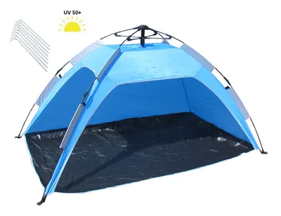 Produktbild von Strandmuschel für 2 Personen, selbstaufstellend, UV-Schutz 50+, inkl. Tragetasche