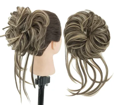 Immagine prodotto di 2 elastici per chignon spettinato - Marrone chiaro/Biondo