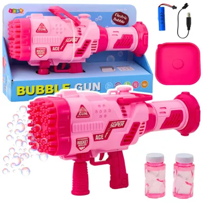 Produktbild von Lean Große Elektrische Seifenblasenpistole 64 Löcher Rosa