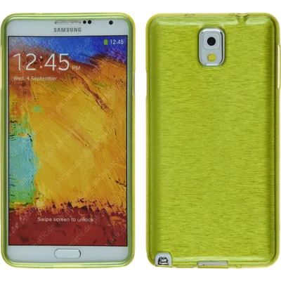 Produktbild von PhoneNatic Case kompatibel mit Samsung Galaxy Note 3 - pastellgrün Silikon Hülle brushed + 2 Schutzfolien