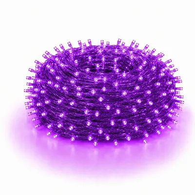 Produktbild von 20M 200LEDs 8 Modi Lichterkette Strom LED Weihnachten Lichterkette Transparente Kabel Zimmer Deko Licht Party Garten Weihnachtsbaum Beleuchtung, Lila