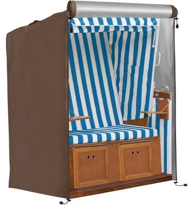 Productafbeelding van Strandkorfhoes 420D Oxford bruin 420D Oxford-135x105x175 140cm