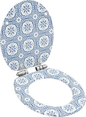 Produktbild von vidaXL Toilettensitze 2 Stk. Soft-Close-Deckel MDF Porzellan-Design