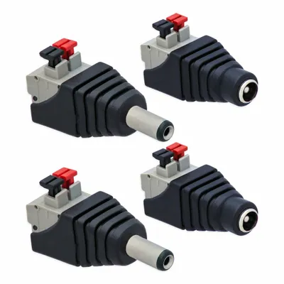Produktbild von 2X DC Buchse + 2X DC Stecker Adapter > Terminal Block 2 Pin Druck Klemmen Netzadapter