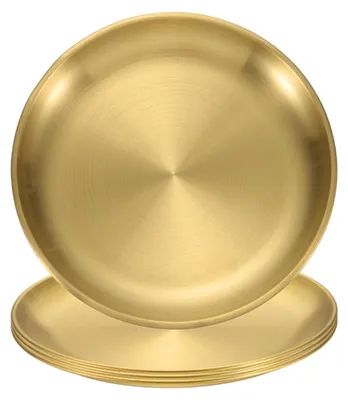 Image de Omgoods - Lot de 4 assiettes en acier inoxydable - 20 cm