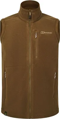 Braune Polartec-Fleeceweste von Berghaus mit Stehkragen und Reißverschlusstaschen