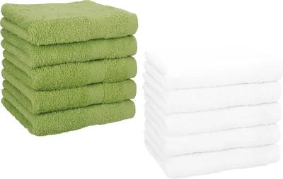 Produktbild von Betz 10 Stück Seiftücher 30x30 cm PREMIUM 100% Baumwolle  Farbe: avocadogrün und weiß